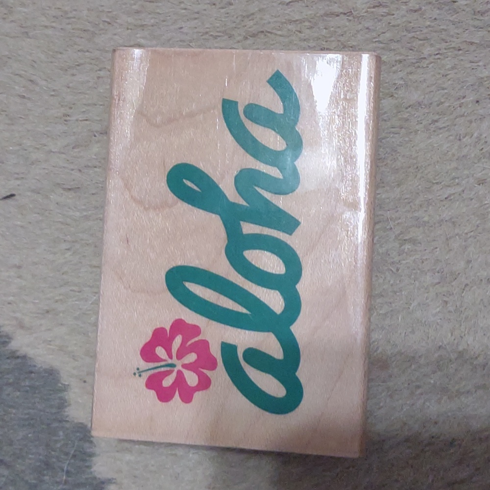 "Aloha" rubber stamp